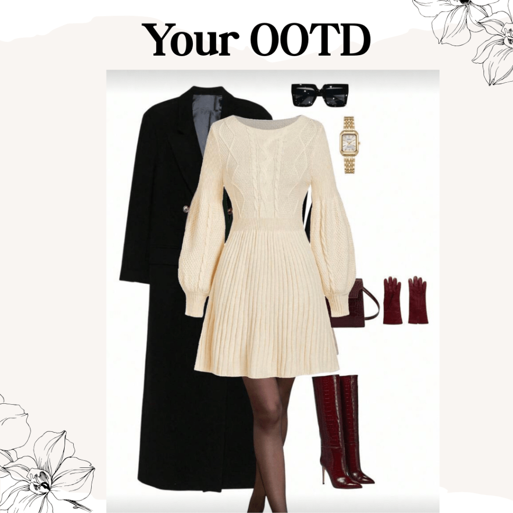 Outfit of the Day: Cream Knit & Burgundy Luxe&nbsp;Look